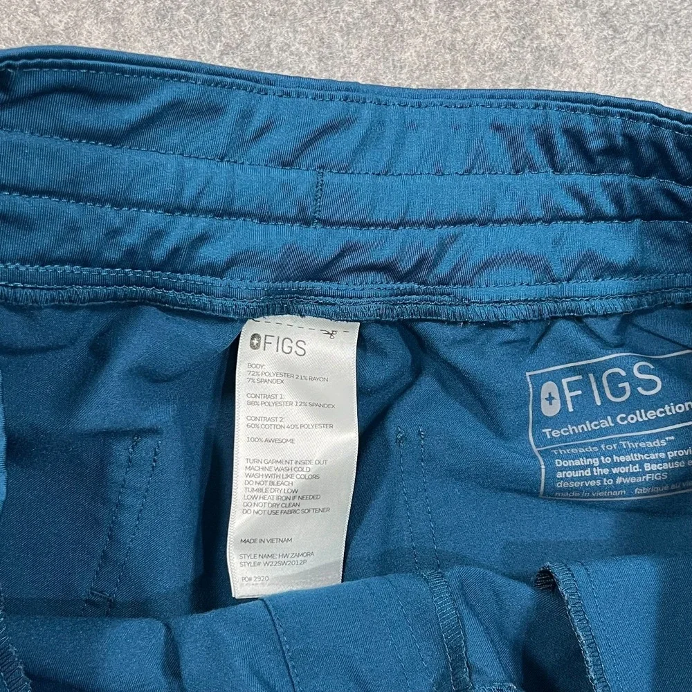 Figs Teal Orange High Waisted Zamora Jogger Scrub Pants‎ Women's Size XL Petite